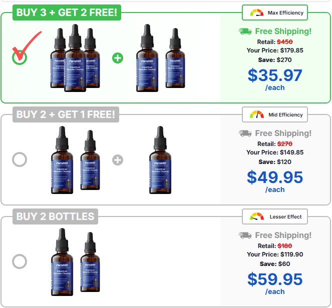 ParaMD Parasite Cleanse USA pricing packages with free shipping